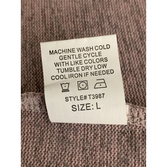 Windsor Womens Tie-Front Sweater Top Greyish Pink Knit Asymmetrical Hem Large - Picture 8 of 9